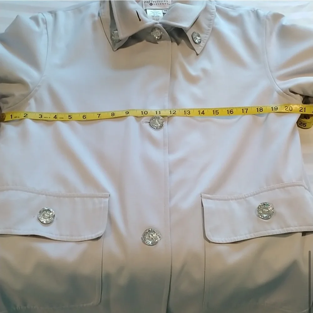 Reflections by SPIEGEL pale blue coat Women’s size medium chic layered look M - Picture 13 of 16